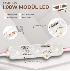 Samsung Çipli Mercekli Modül LED 1.08 Watt