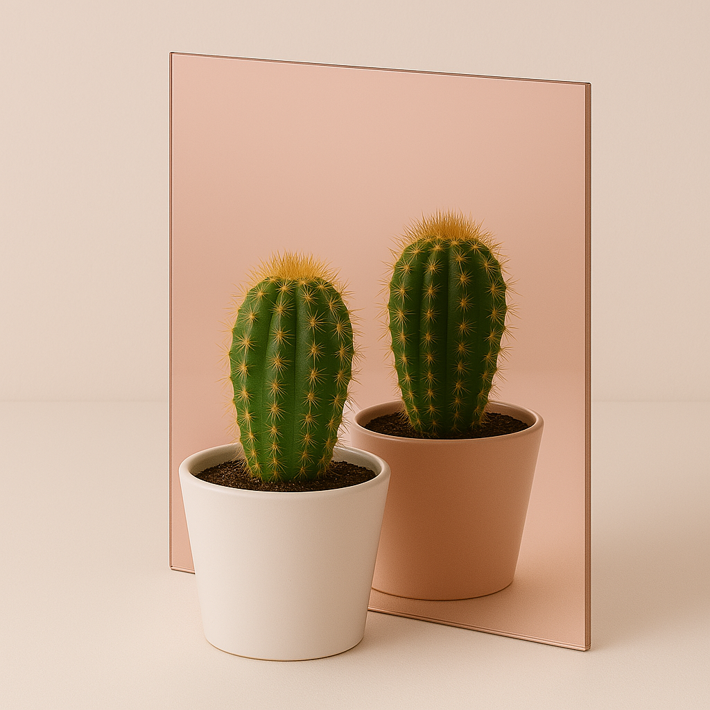 Aynalı Pleksi 122x244 cm - Rose Gold Ayna - Yapışkanlı - 1 mm