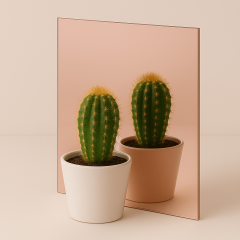 Aynalı Pleksi 122x244 cm - Rose Gold Ayna - Yapışkanlı - 1 mm