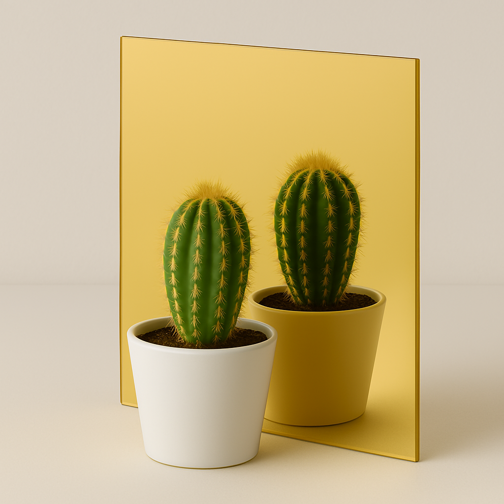 Aynalı Pleksi 122x244 cm - Altın Ayna - Yapışkansız - 2,6 mm