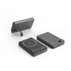 KİLYOS 10.000 MAH SİYAH MAGSAFE  ve  WIRELESS STANDLI POWERBANK
