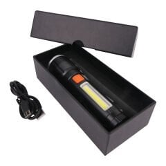 ARSUZ SİYAH 4 MODLU ŞARJ EDİLEBİLİR LED EL FENERİ