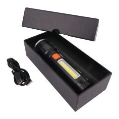 ARSUZ SİYAH 4 MODLU ŞARJ EDİLEBİLİR LED EL FENERİ