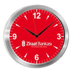 TRİTON091 GÜMÜŞ METAL KASA DUVAR SAATİ (350 MM)