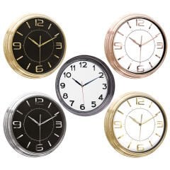 SEZAR401 METALİZE ÇERÇEVE DUVAR SAATİ (380 MM)