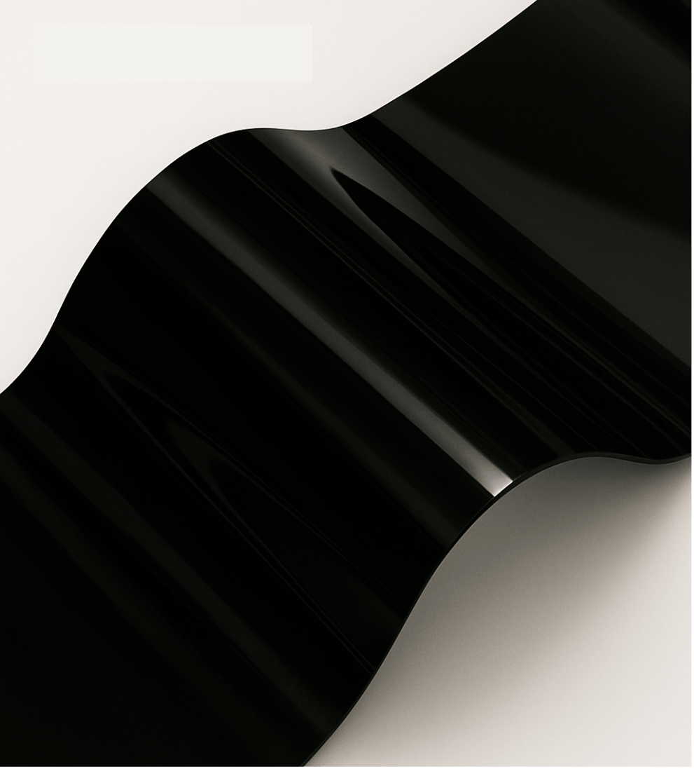 Aynalı PVC Levha - Yapışkanlı (SIBU) 0,50 mm 100x280 cm Parlak Siyah