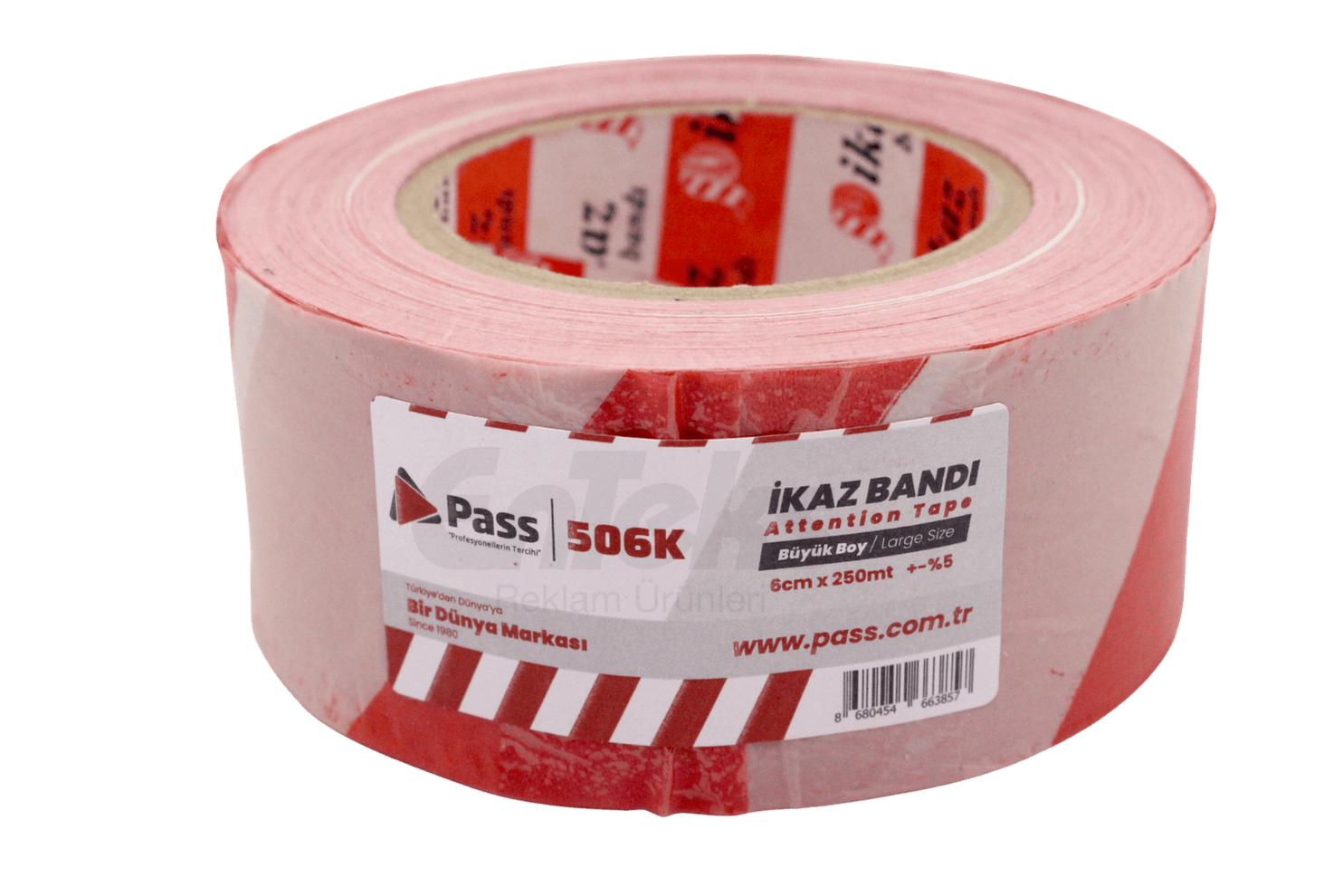 İkaz Bandı | 6cm x 110m - 250m Kırmızı Beyaz Dikkat Bandı