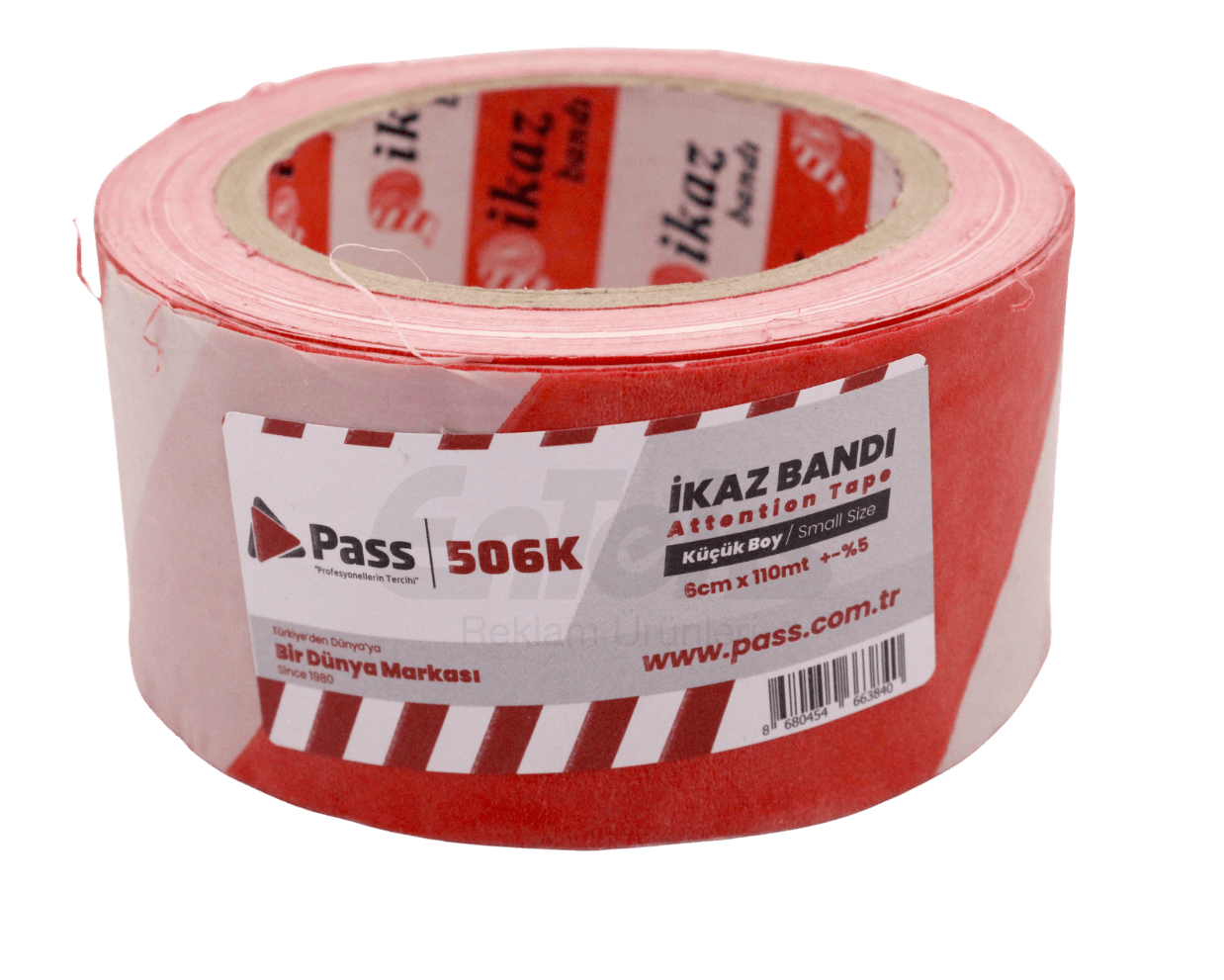İkaz Bandı | 6cm x 110m - 250m Kırmızı Beyaz Dikkat Bandı 110 Metre