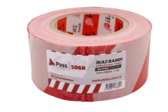 İkaz Bandı | 6cm x 110m - 250m Kırmızı Beyaz Dikkat Bandı 250 Metre