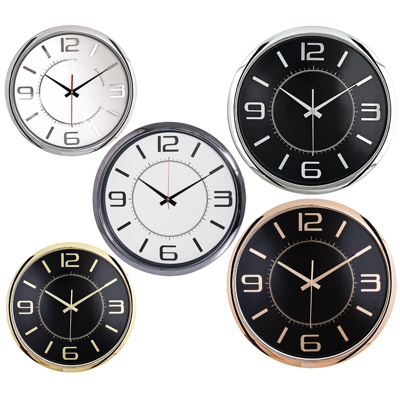 HELLEN404 METALİZE ÇERÇEVE DUVAR SAATİ (420MM)