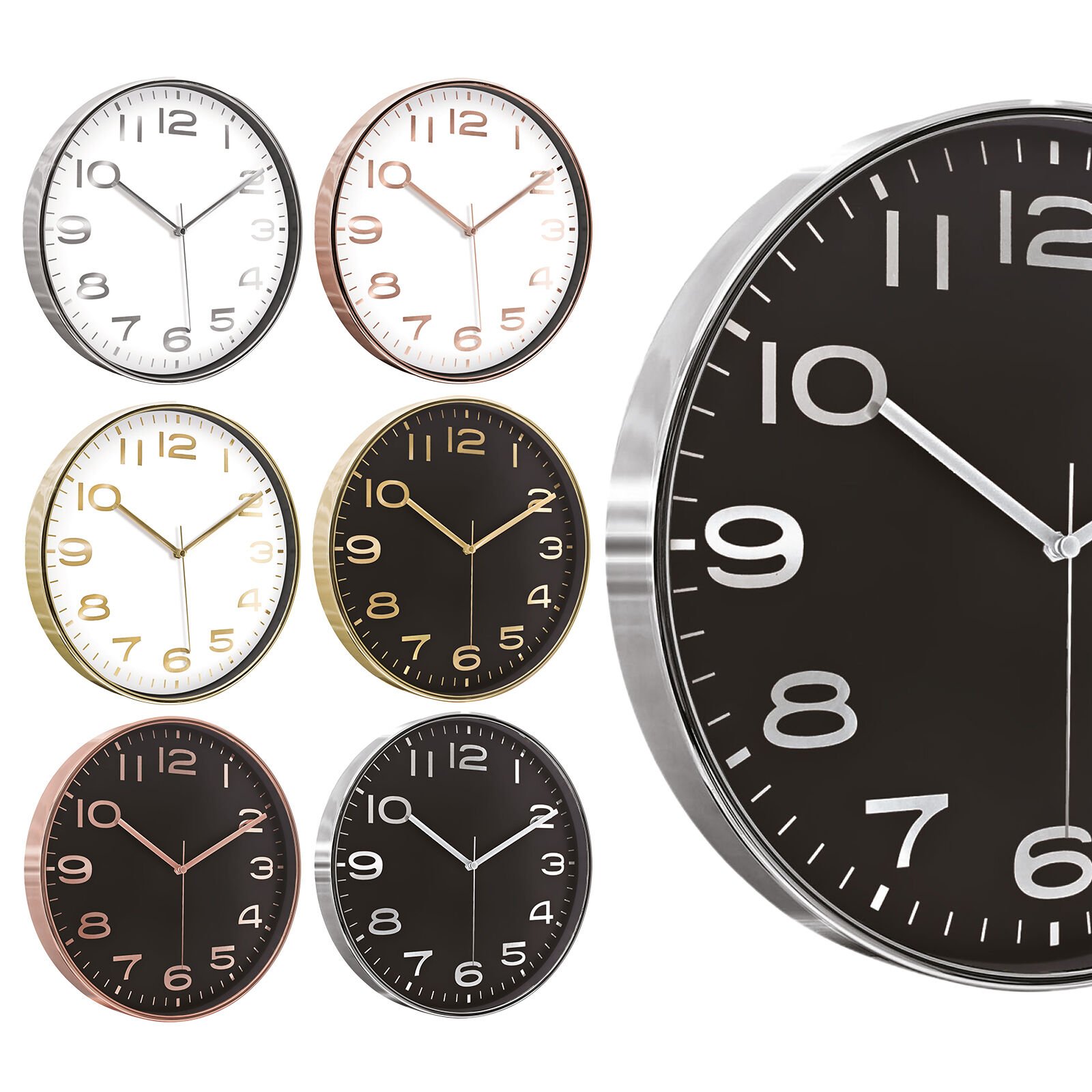 HADES406 METALİZE ÇERÇEVE DUVAR SAATİ(380 MM)