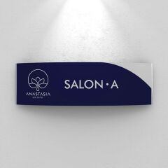 Modular Curved Anodized Aluminum Interior Signage System 30 cm