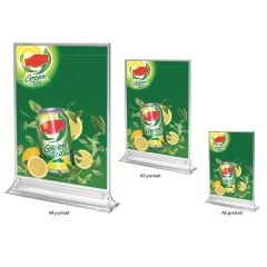 Snapper Upright Vertical Leaflet Holder A4-A5-A6 | Transparent Desktop Menu and Information Stand