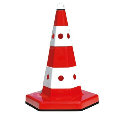 Kedi Gözlü Trafik Konisi 52 cm | Evelux 12301 TK A | Ağır Tabanlı Konik | Duba