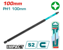 Total Darbeli 100 mm PH1 Bits Ucu (Kartelalı) TACIM71PH1100