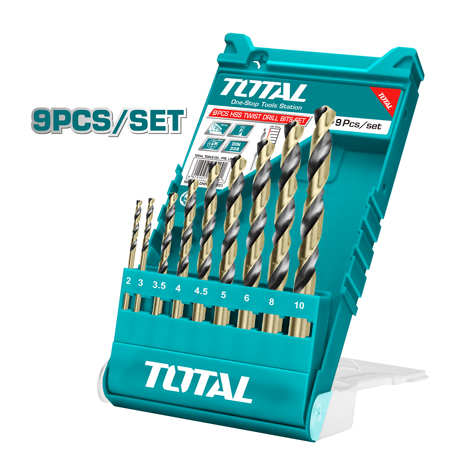 Total 9 HSS Twist Drill Bit Set - TACSD0095