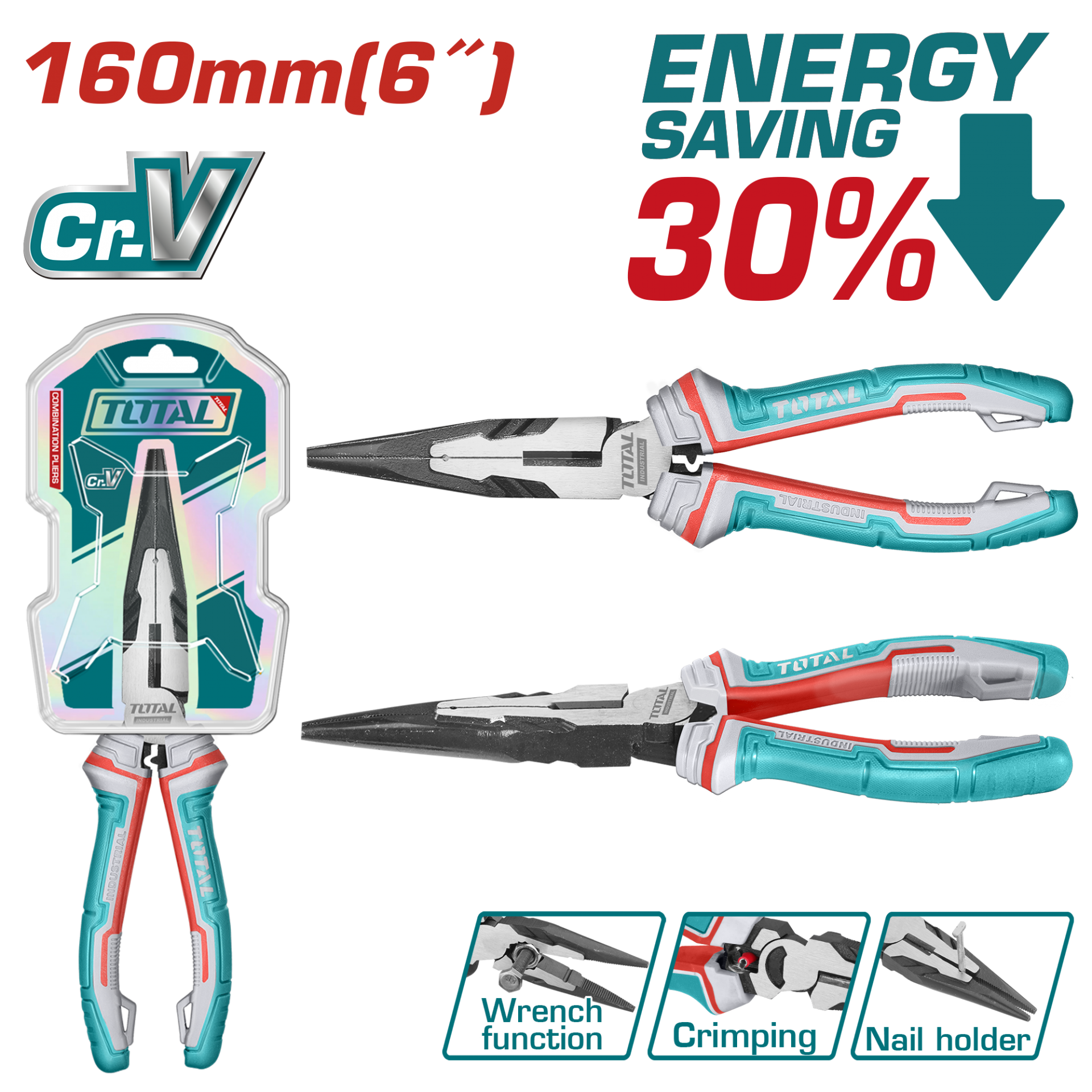 Total 160mm Pro Karga Burun Pense - THT220606S