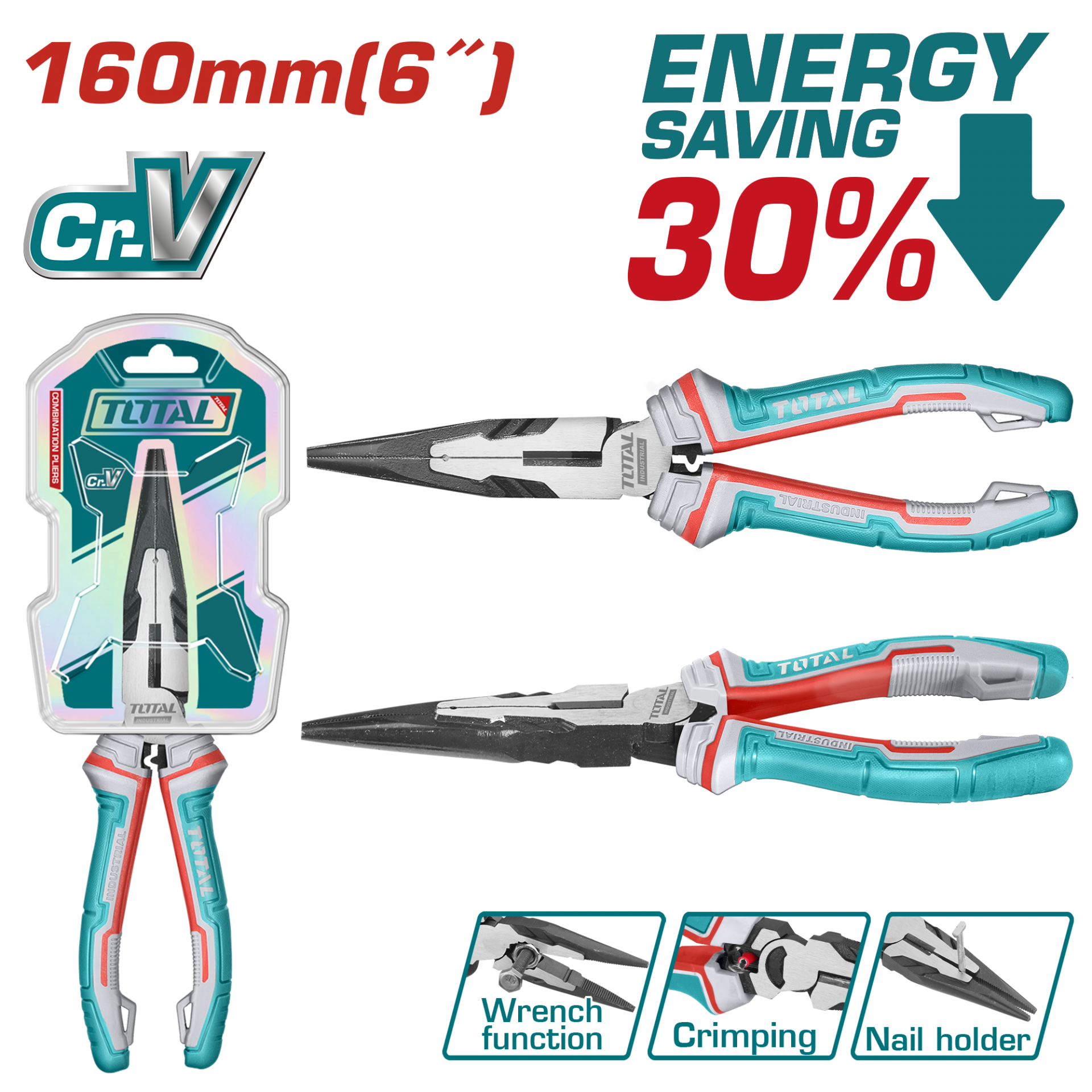 Total 160mm Pro Karga Burun Pense - THT220606S