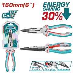 Total 160mm Pro Needle Nose Pliers - THT220606S